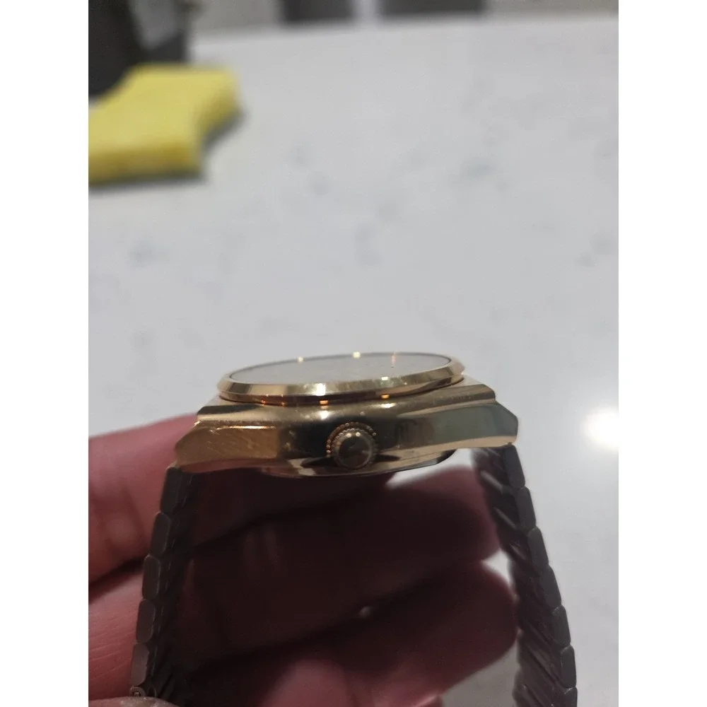 RARE Vintage Seiko 4004 Gold Flake Dial Gold Tone Steel